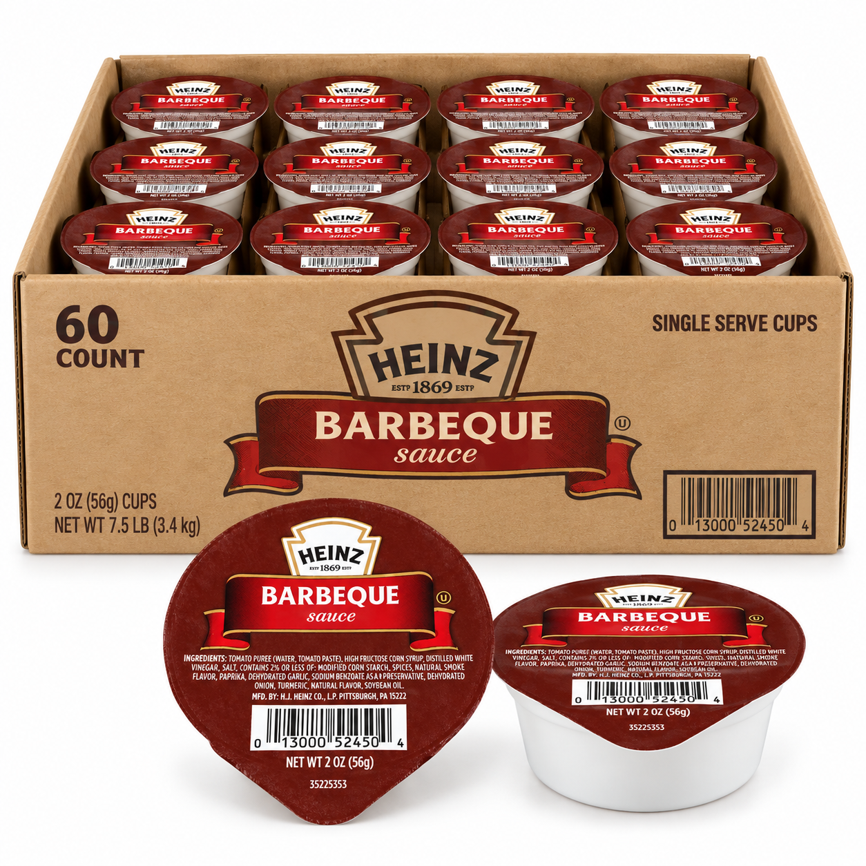 Heinz Barbecue Sauce Single Serve (60 Count, 2 oz Cups) Heinz